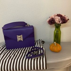 Henri Bendel Plaza Top Handle Purse Leather Suede